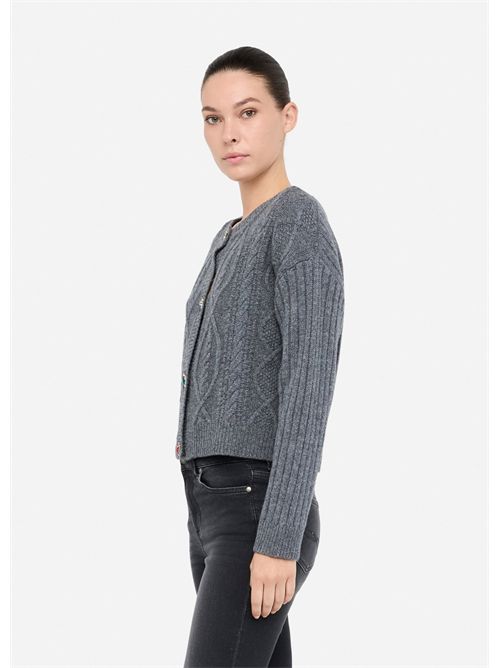 Cardigan in lana con bottoni gioiello LIU JO | MF5423MS040/02050
